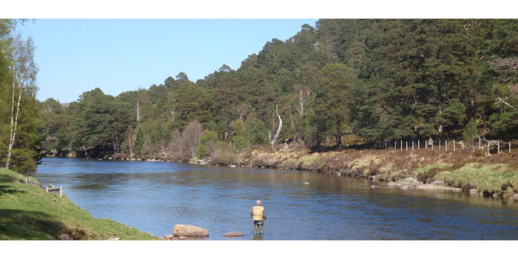 Invercauld_estate_angler_wading_river_salmon_fishing_scotland