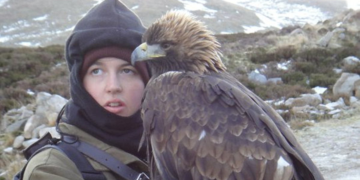 Falconer with eagle