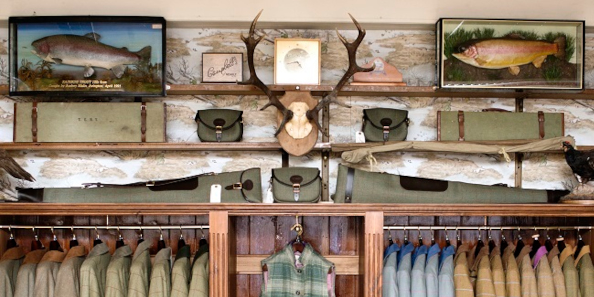 Clothing display with stags antlers