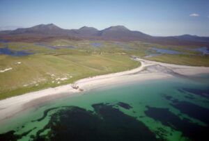 aerial view of south uist coastline