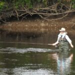 woman fishing