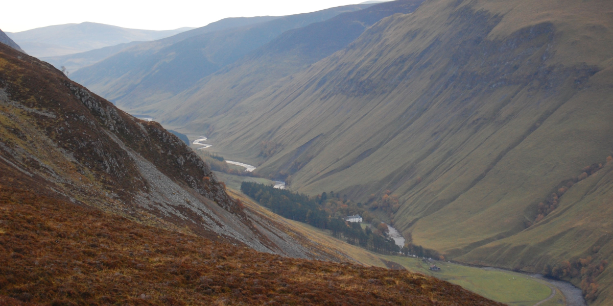 Atholl Glen Tilt looking at Forest Lodge